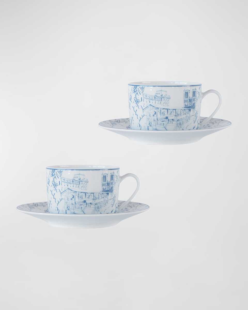 Tout Paris Tea Cups, Set of 2